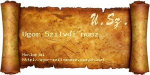 Ugor Szilvánusz névjegykártya